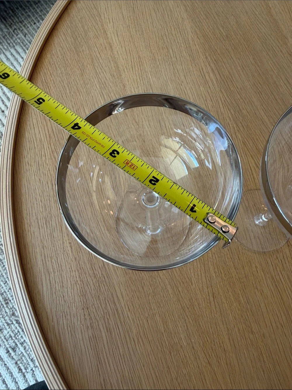 Elegant Clear Glass Coupe Champagne Glasses with Silver Rim - Set of 2